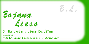 bojana liess business card